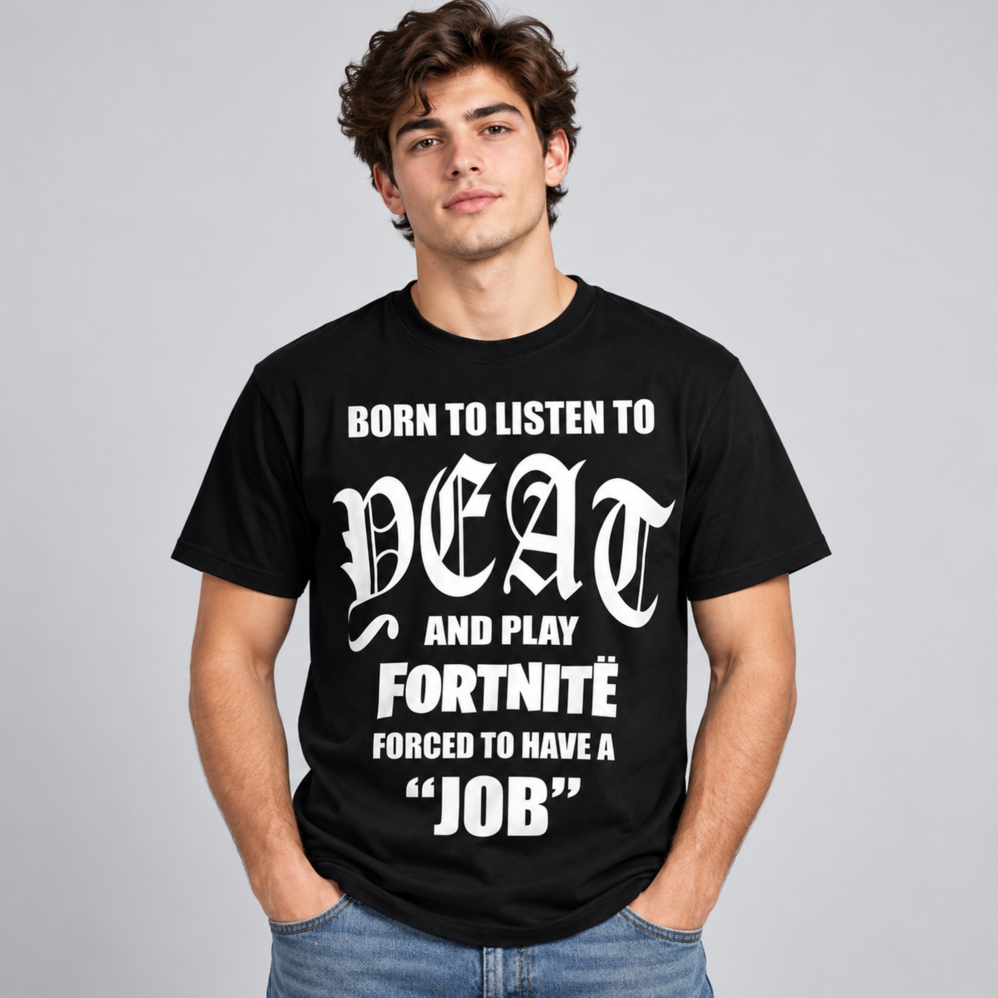 Born To Listen To Peat And Play Forced To Have A Job Shirt - Image 2